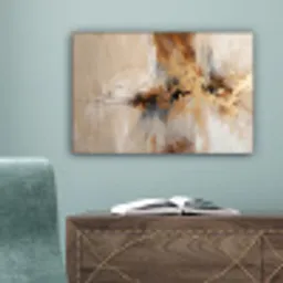 Modern - Bruin - Abstract - Beige canvas 2cm klein -sfeer4