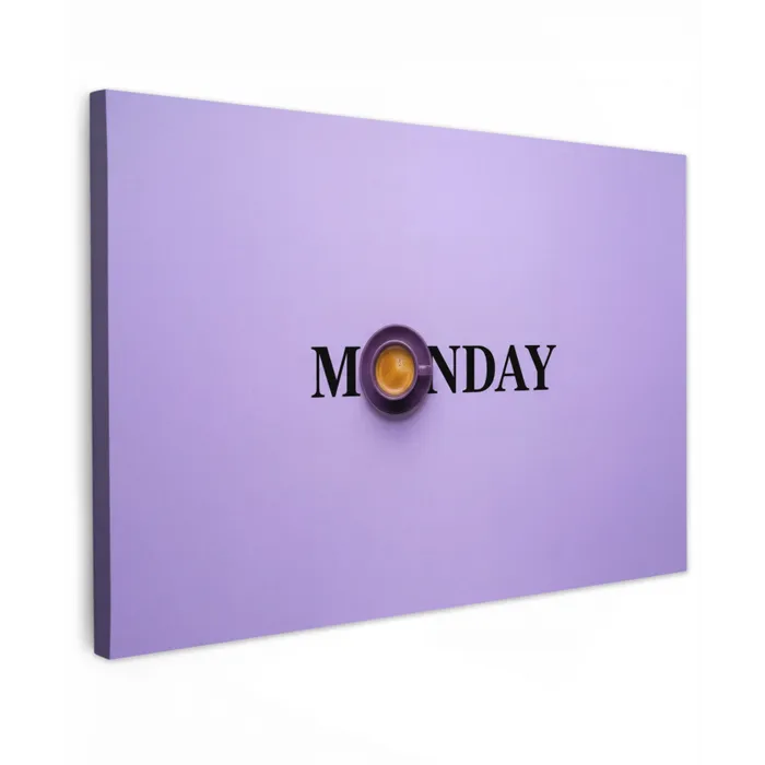 Maandag - Mok - Koffie - Paars canvas 2cm klein -z3d