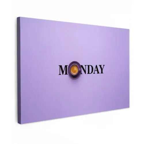 Maandag - Mok - Koffie - Paars canvas 2cm klein -z3d