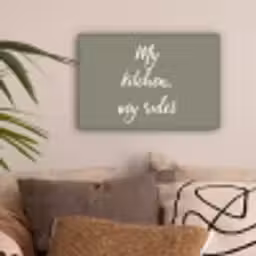My kitchen, my rules - Spreuken - Quotes canvas 2cm klein -sfeer1