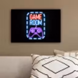 Neon - Quotes - Game room - Controller - Zwart canvas 2cm klein -sfeer3
