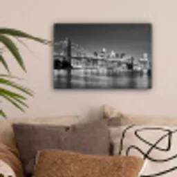 New York - Brug - Brooklyn - Zwart wit - Architectuur canvas 2cm klein -sfeer1