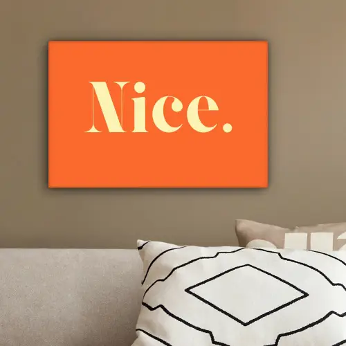 Oranje - Gebroken wit - Nice canvas 2cm klein -sfeer3