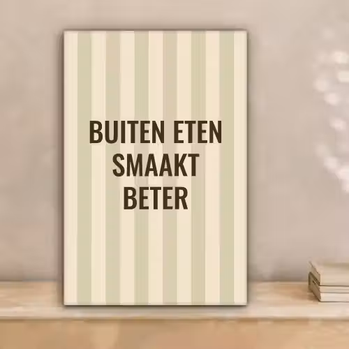 Buiten - Quote - Strepen - Zomer canvas 2cm klein -sfeer1