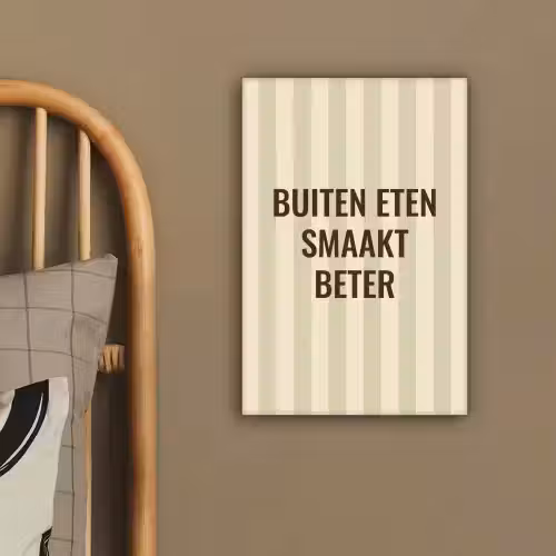 Buiten - Quote - Strepen - Zomer canvas 2cm klein -sfeer3