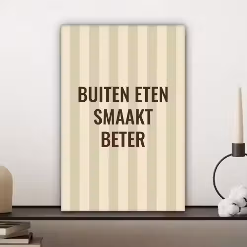Buiten - Quote - Strepen - Zomer canvas 2cm klein -sfeer6