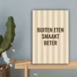 Buiten - Quote - Strepen - Zomer canvas 2cm klein -sfeer4
