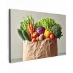 Papieren - Boodschappen - Groente - Kleurrijk canvas 2cm klein -z3d