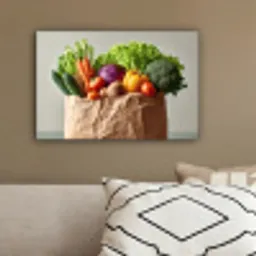 Papieren - Boodschappen - Groente - Kleurrijk canvas 2cm klein -sfeer3