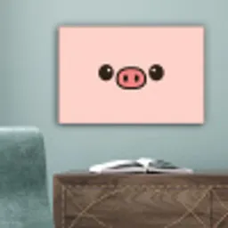 Varken - Roze - Minimalistisch canvas 2cm klein -sfeer4
