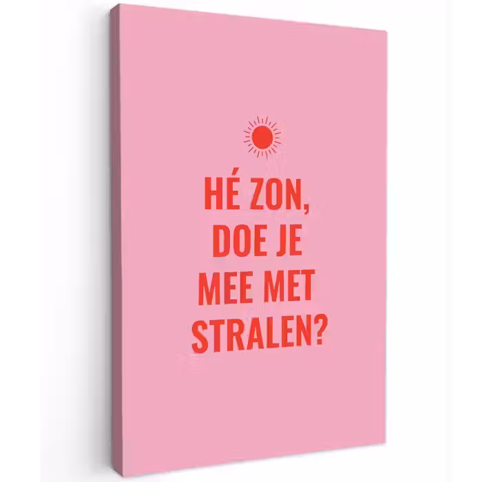 Roze - Zon - Quote canvas 2cm klein -z3d