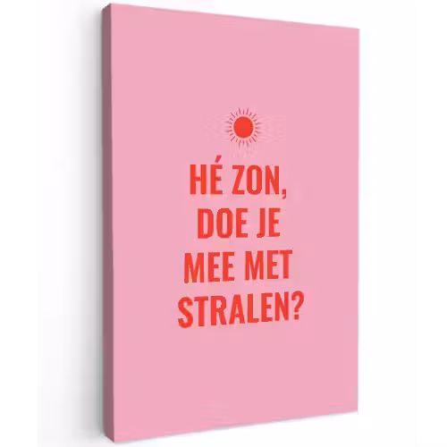 Roze - Zon - Quote canvas 2cm klein -z3d