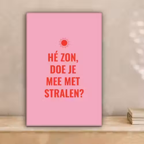Roze - Zon - Quote canvas 2cm klein -sfeer1