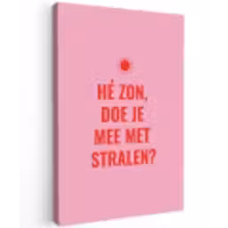 Roze - Zon - Quote canvas 2cm klein -z3d