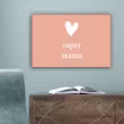 Presentje voor Moederdag super mama lichtroze/wit canvas 2cm klein -sfeer4
