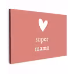 Presentje voor Moederdag super mama roze/wit canvas 2cm klein -z3d