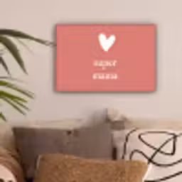 Presentje voor Moederdag super mama roze/wit canvas 2cm klein -sfeer1