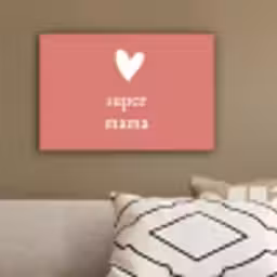 Presentje voor Moederdag super mama roze/wit canvas 2cm klein -sfeer3