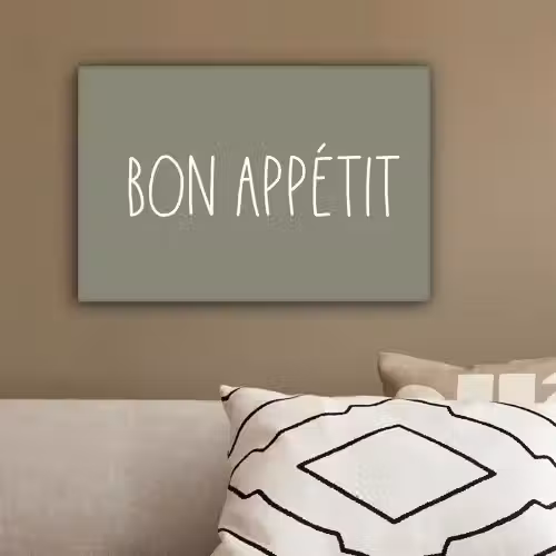 Spreuken - Bon appétit - Quotes - Eet smakelijk - Eten canvas 2cm klein -sfeer3
