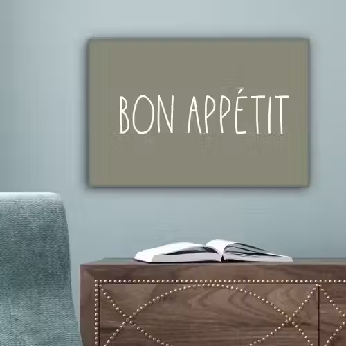 Spreuken - Bon appétit - Quotes - Eet smakelijk - Eten canvas 2cm klein -sfeer4