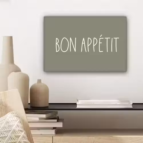 Spreuken - Bon appétit - Quotes - Eet smakelijk - Eten canvas 2cm klein -sfeer6