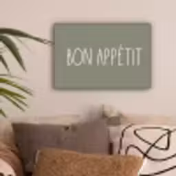Spreuken - Bon appétit - Quotes - Eet smakelijk - Eten canvas 2cm klein -sfeer1