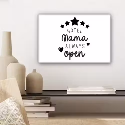 Spreuken - Hotel mama always open - Mama - Quotes canvas 2cm klein -sfeer6