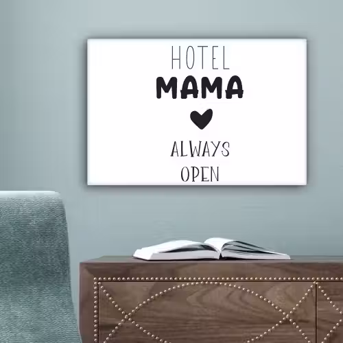 Spreuken - Hotel mama always open - Quotes - Mama canvas 2cm klein -sfeer4