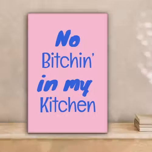 Quote - Blauw - Lettertype - Keuken canvas 2cm klein -sfeer1