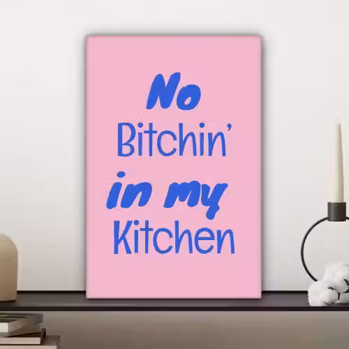 Quote - Blauw - Lettertype - Keuken canvas 2cm klein -sfeer6