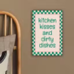 Quote - Groen - Geblokt - Keuken canvas 2cm klein -sfeer3