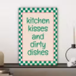 Quote - Groen - Geblokt - Keuken canvas 2cm klein -sfeer6