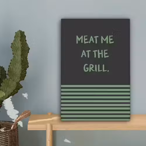 Quote - Groen - Grill - Zomer canvas 2cm klein -sfeer4