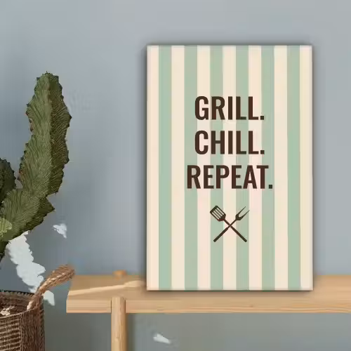Quote - Strepen - Grill canvas 2cm klein -sfeer4