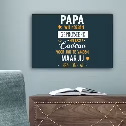 Quotes - Papa - Spreuken - Papa jij hebt ons al canvas 2cm klein -sfeer4