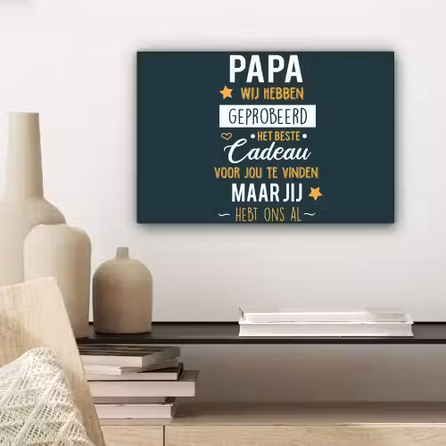 Quotes - Papa - Spreuken - Papa jij hebt ons al canvas 2cm klein -sfeer6