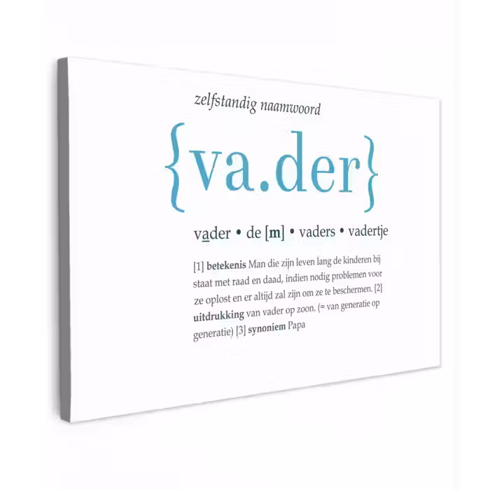Quotes - Vader definitie - Spreuken - Woordenboek canvas 2cm klein -z3d