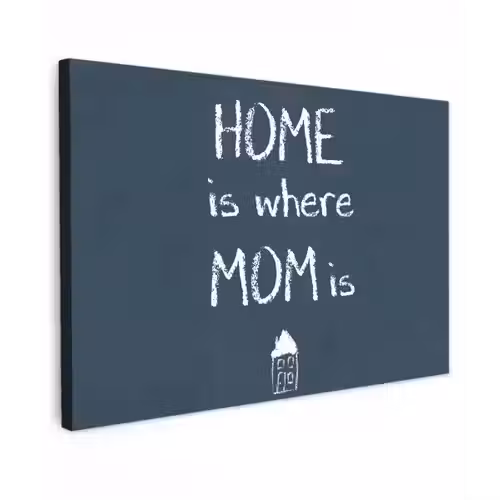 Quotes - Home is where mom is - Spreuken - Moeder canvas 2cm klein -z3d