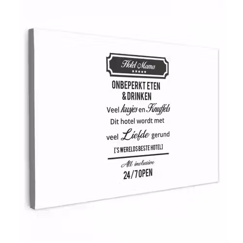Quotes - Mama - Spreuken - Hotel mama canvas 2cm klein -z3d
