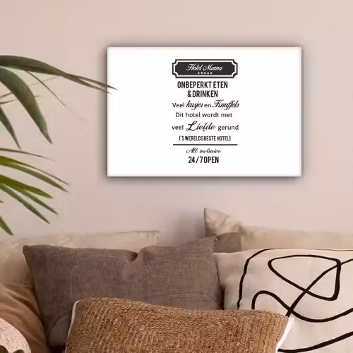 Quotes - Mama - Spreuken - Hotel mama canvas 2cm klein -sfeer1
