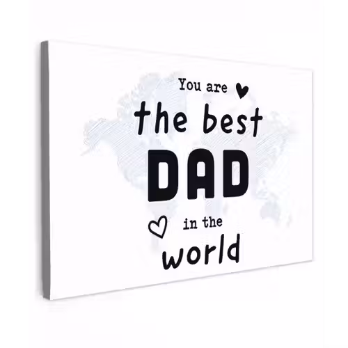Quotes - The best dad in the world - Spreuken - Papa canvas 2cm klein -z3d