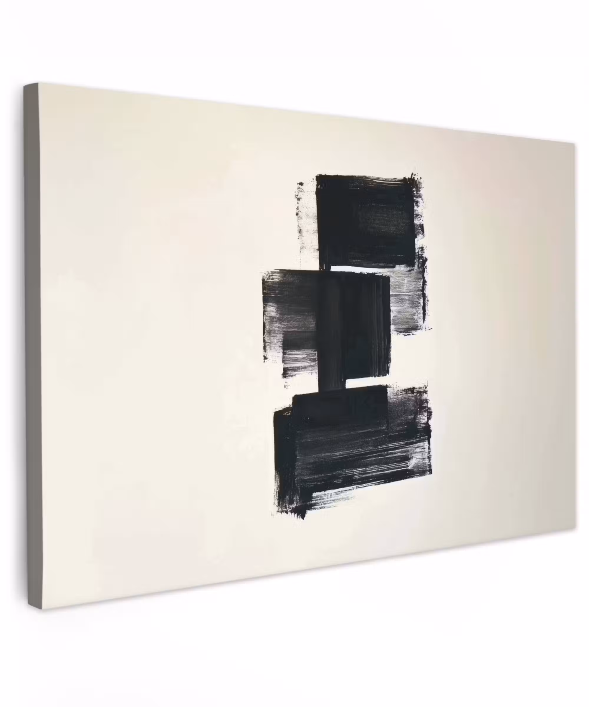 Canvas Print - Rectangles - Brush strokes - Abstract - Black