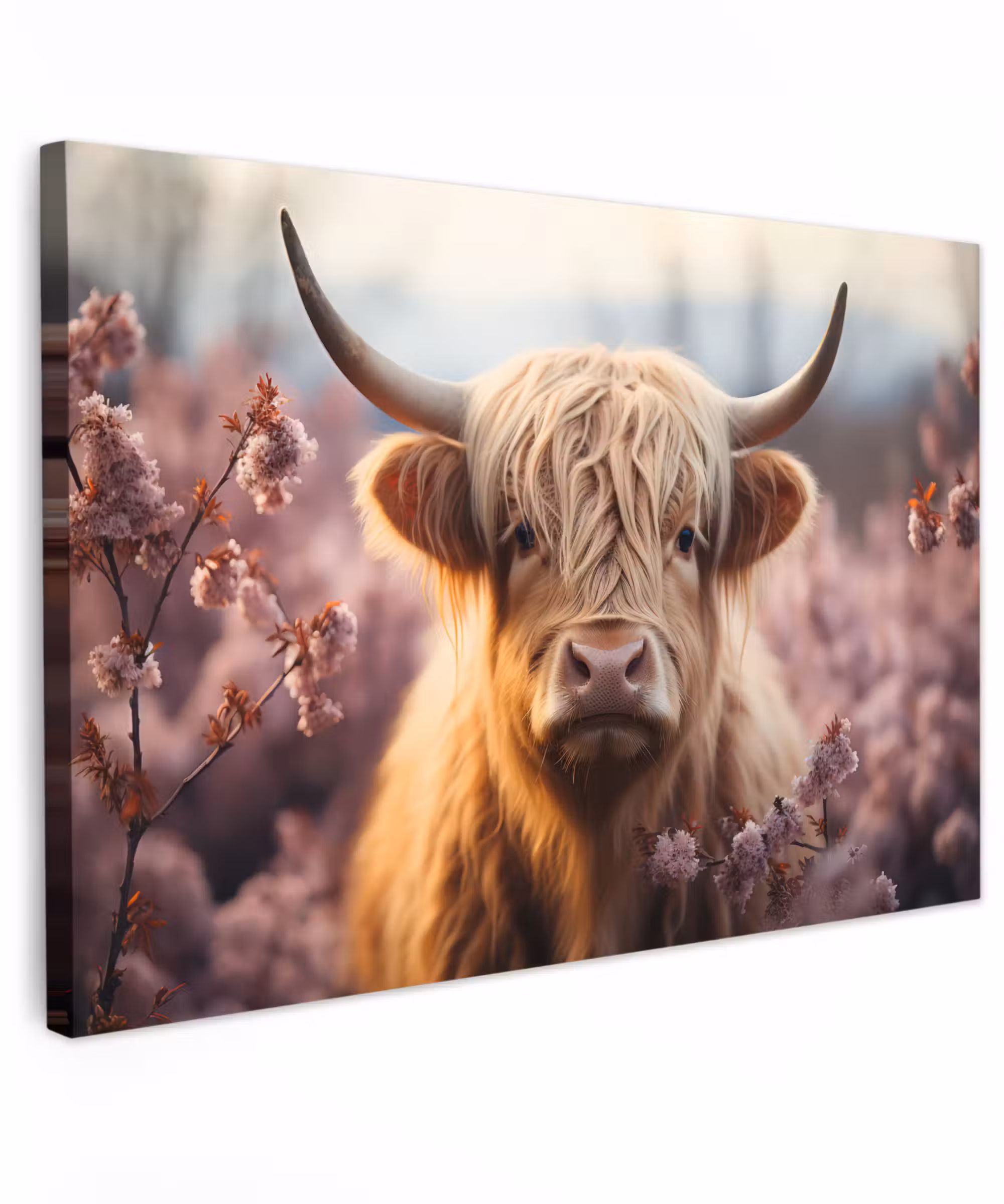 Canvas Print - Scottish highlander - Spring - Highlands