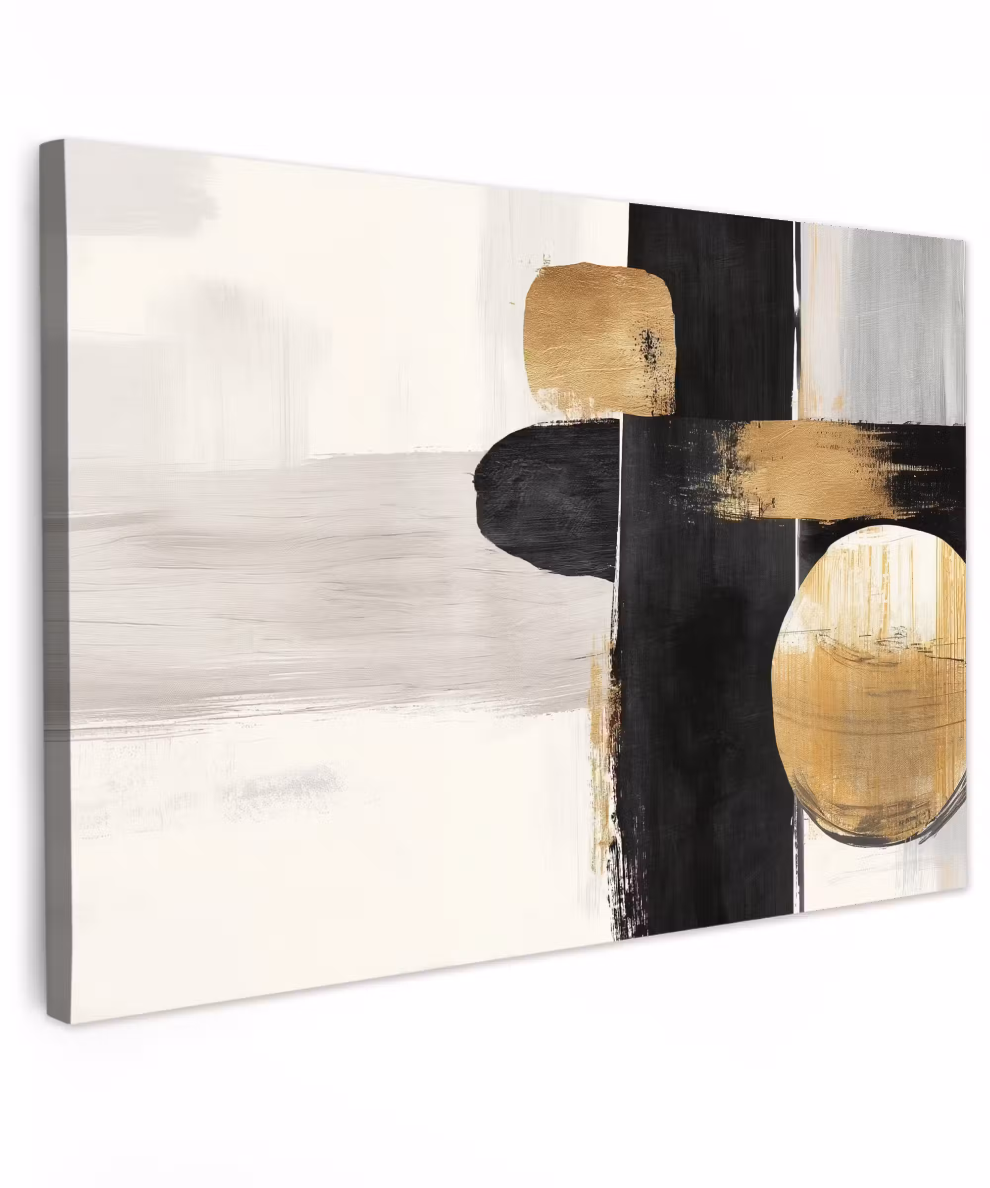 Canvas Print - Shapes - Brush strokes - Abstract - Gold