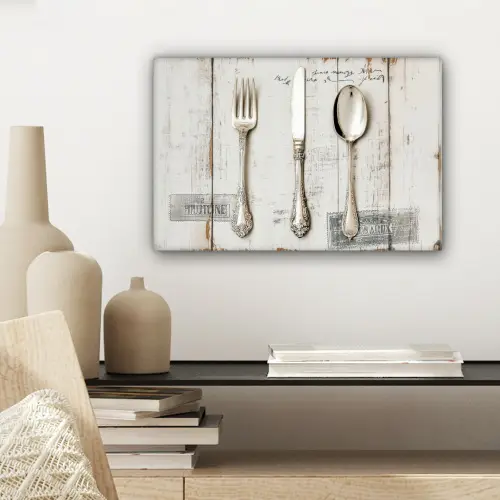 Zilver - Bestek - Hout canvas 2cm klein -sfeer6