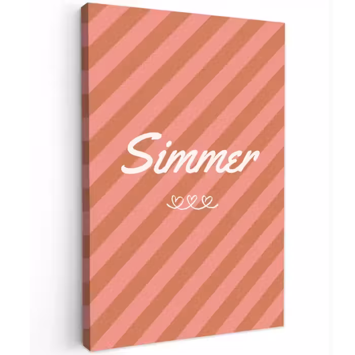 Simmer - Hartjes - Strepen - Roze canvas 2cm klein -z3d