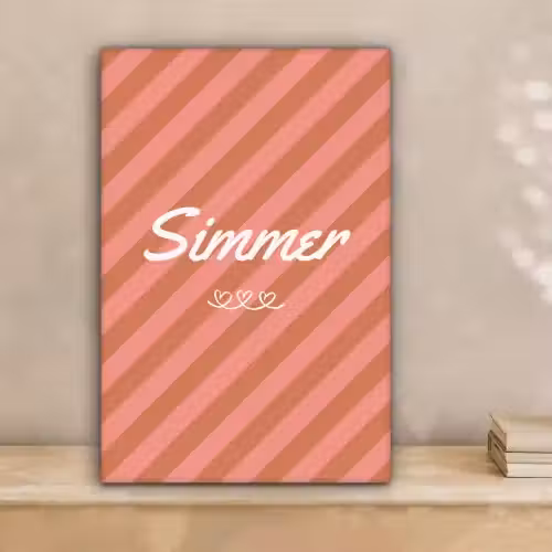 Simmer - Hartjes - Strepen - Roze canvas 2cm klein -sfeer1