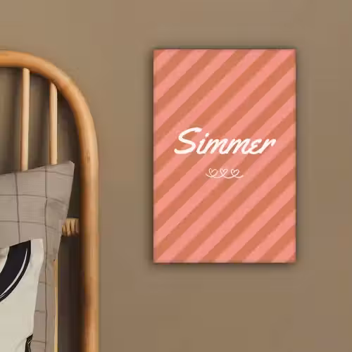 Simmer - Hartjes - Strepen - Roze canvas 2cm klein -sfeer3