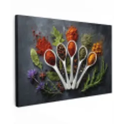 Lepels - Wit - Poeder - Kruiden canvas 2cm klein -z3d