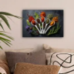Lepels - Wit - Poeder - Kruiden canvas 2cm klein -sfeer1